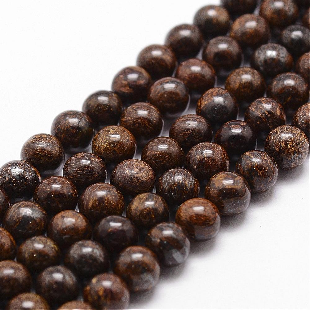 Edelsteen Kralen Bronziet Rond Bruin 4mm - 20 stuks-Kralen-Kraaltjes van Renate