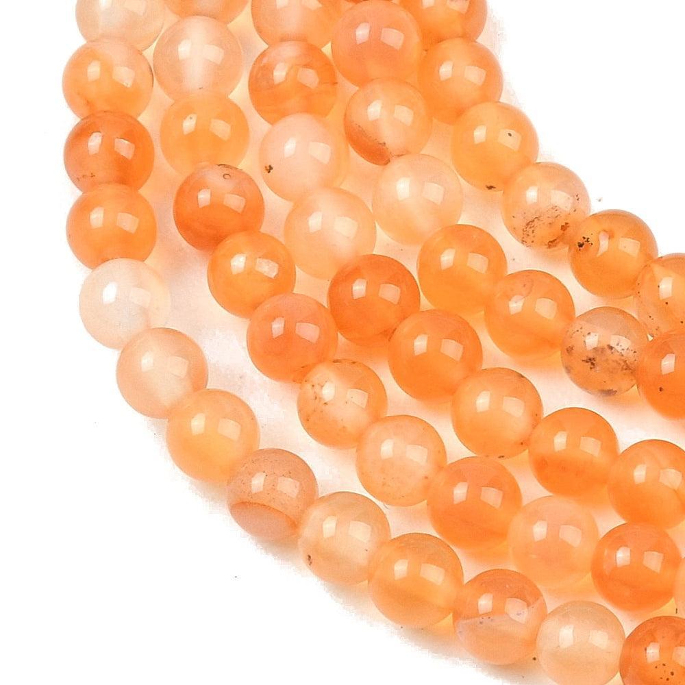 Edelsteen Kralen Carneool Rond Oranje 4mm - 20 stuks-Kralen-Kraaltjes van Renate