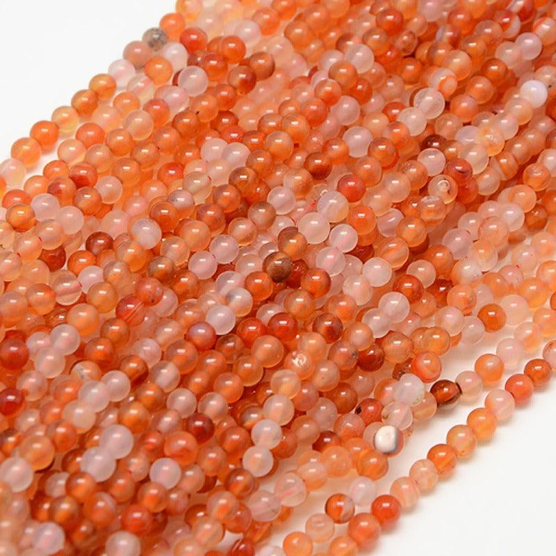 Edelsteen Kralen Carneool Rond Oranje 4mm - 20 stuks-Kralen-Kraaltjes van Renate