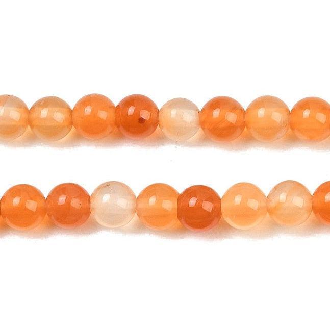 Edelsteen Kralen Carneool Rond Oranje 4mm - 20 stuks-Kralen-Kraaltjes van Renate