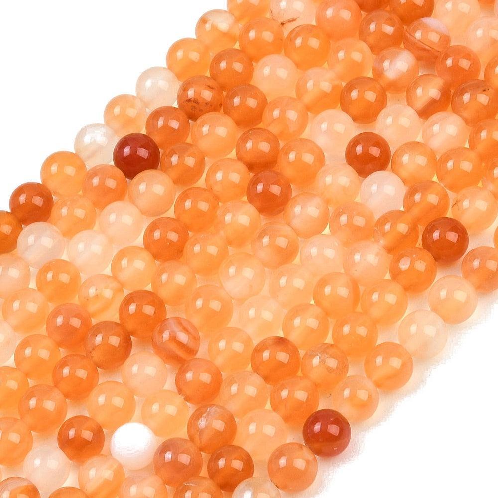 Edelsteen Kralen Carneool Rond Oranje 4mm - 20 stuks-Kralen-Kraaltjes van Renate