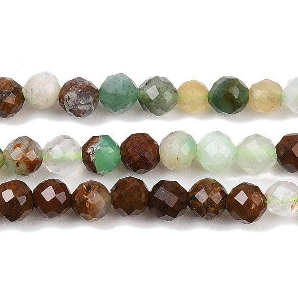 Edelsteen Kralen Chalcedoon Rond Groen / Bruin 3mm - 20 stuks-Kralen-Kraaltjes van Renate