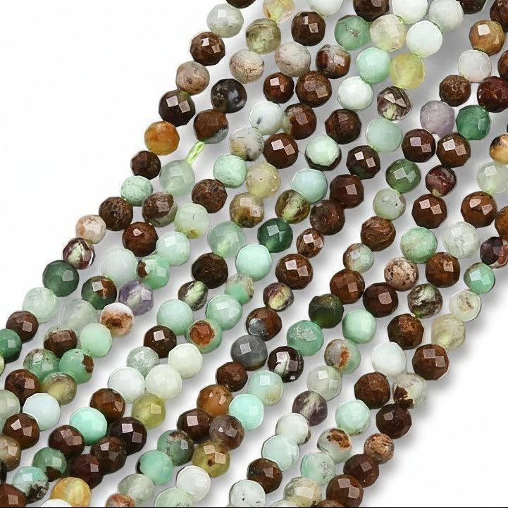 Edelsteen Kralen Chalcedoon Rond Groen / Bruin 3mm - 20 stuks-Kralen-Kraaltjes van Renate