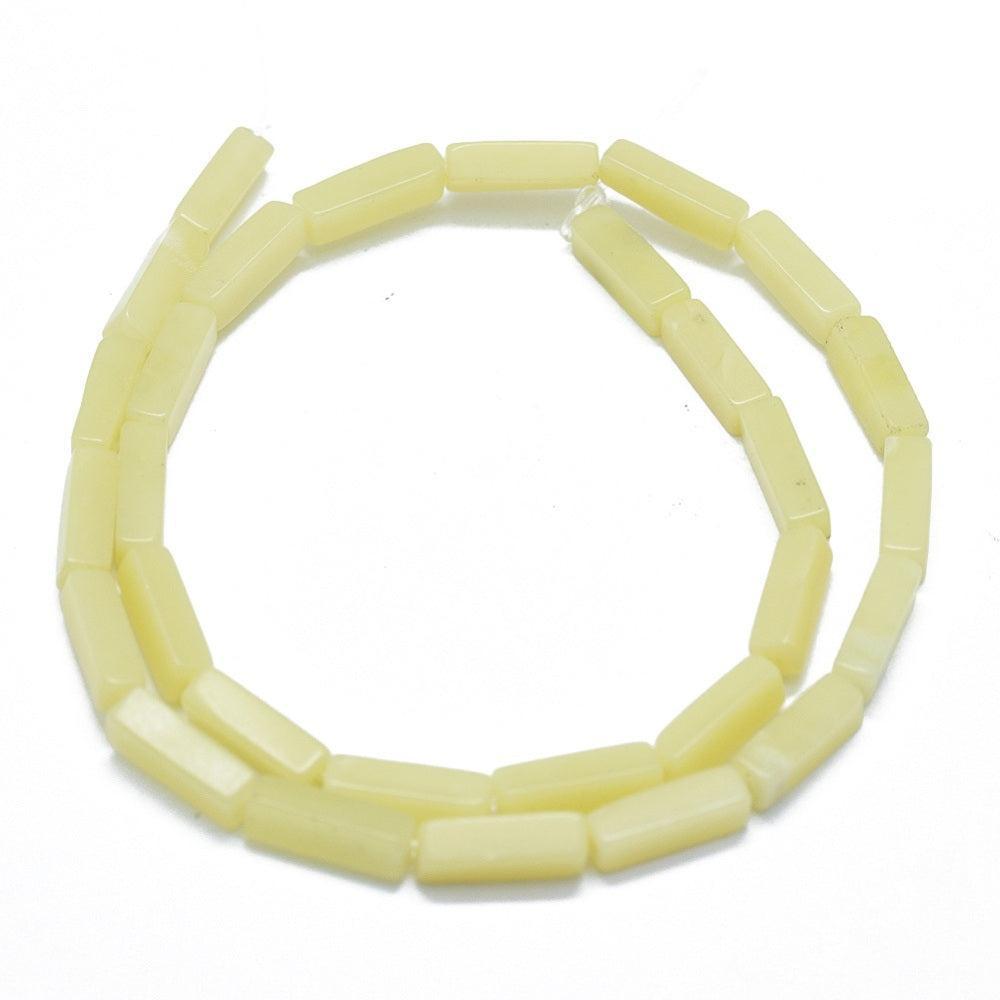 Edelsteen Kraal Citroen Jade Tube Vierkant Geel 13mm - per stuk-Kralen-Kraaltjes van Renate