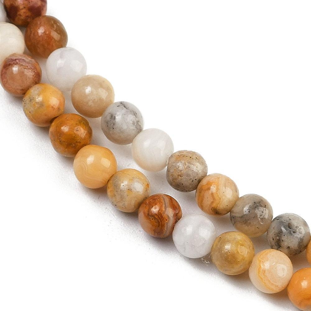 Edelsteen Kralen Crazy Lace Agaat Rond Multicolor 4mm - 20 stuks-Kralen-Kraaltjes van Renate