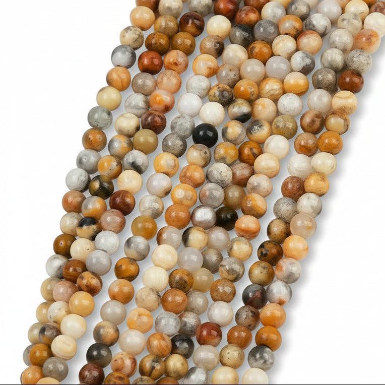 Edelsteen Kralen Crazy Lace Agaat Rond Multicolor 4mm - 20 stuks-Kralen-Kraaltjes van Renate