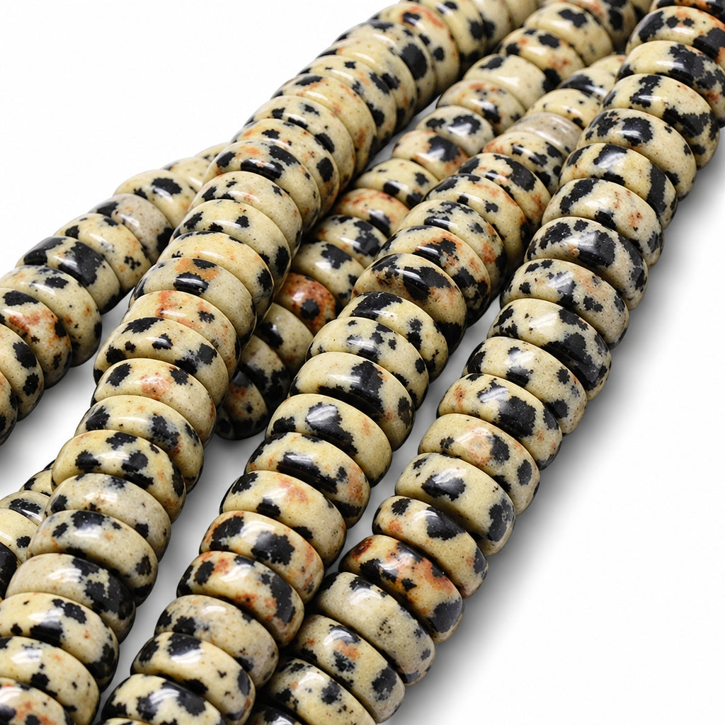 Edelsteen Kralen Dalmatier Jaspis Heishi Crème 8x4mm - 20 stuks-Kralen-Kraaltjes van Renate