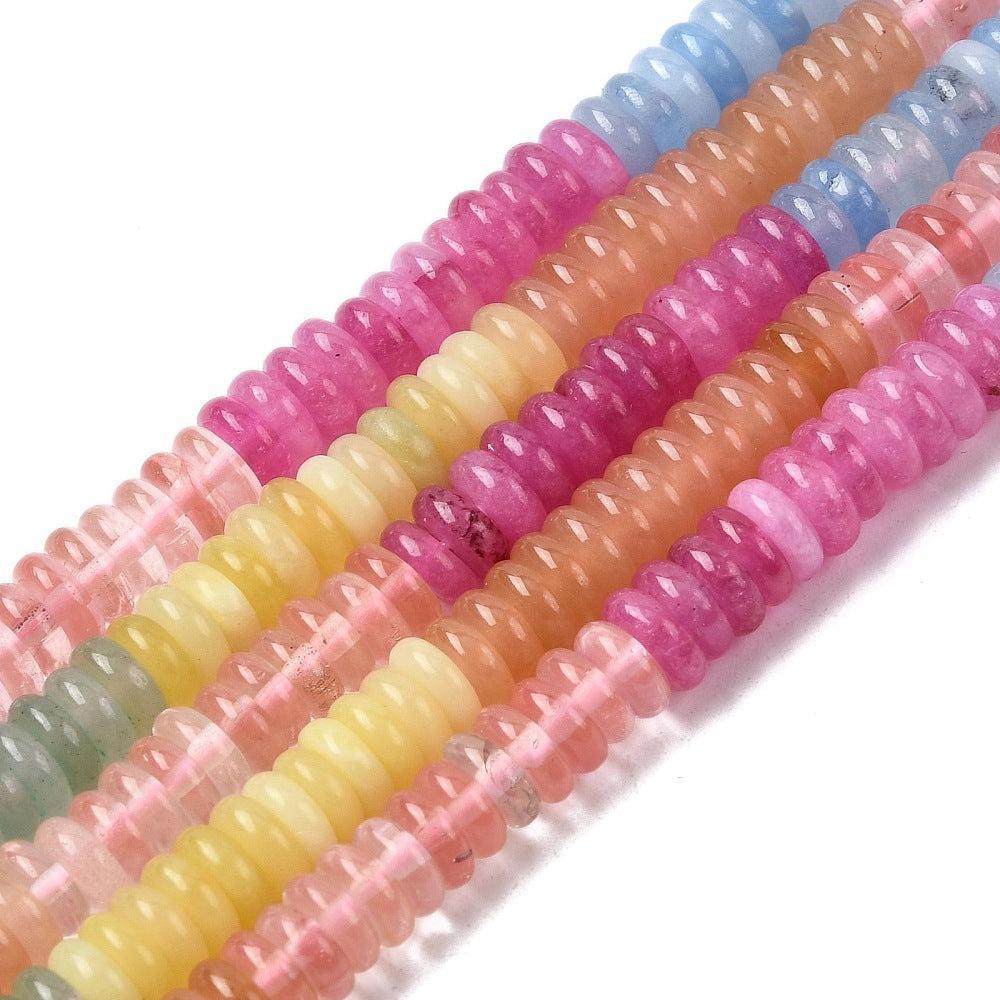 Edelsteen Kralen Edelsteenmix Rondel Multicolor Kleur 6.5x2mm - per streng (± 167 stuks)-Kralen-Kraaltjes van Renate