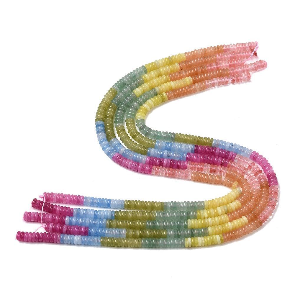 Edelsteen Kralen Edelsteenmix Rondel Multicolor Kleur 6.5x2mm - per streng (± 167 stuks)-Kralen-Kraaltjes van Renate