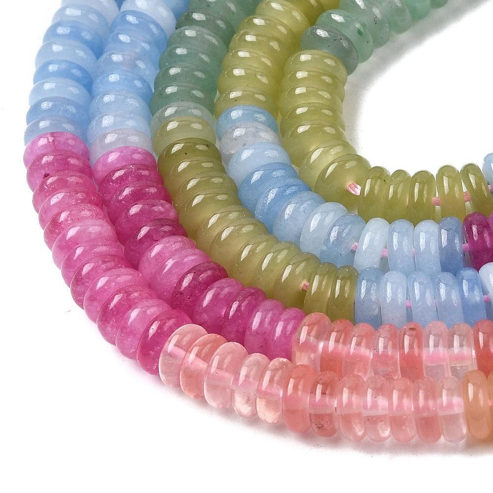 Edelsteen Kralen Edelsteenmix Rondel Multicolor Kleur 6.5x2mm - per streng (± 167 stuks)-Kralen-Kraaltjes van Renate
