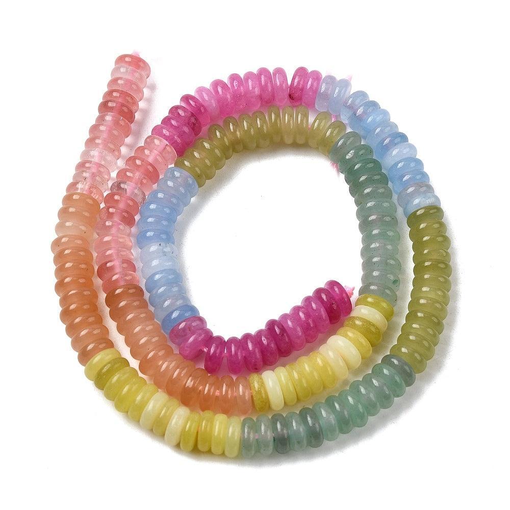 Edelsteen Kralen Edelsteenmix Rondel Multicolor Kleur 6.5x2mm - per streng (± 167 stuks)-Kralen-Kraaltjes van Renate