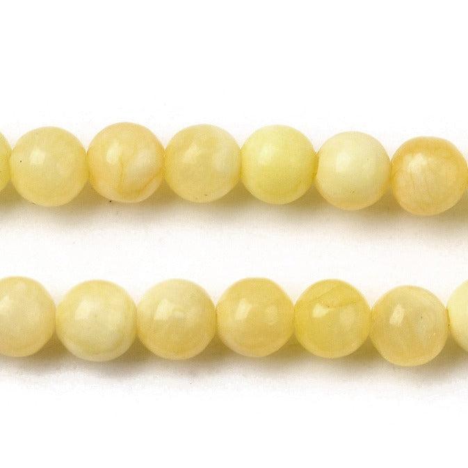 Edelsteen Kralen Gele Jade Rond Geel 4mm - per streng (± 87 stuks)-Kralen-Kraaltjes van Renate