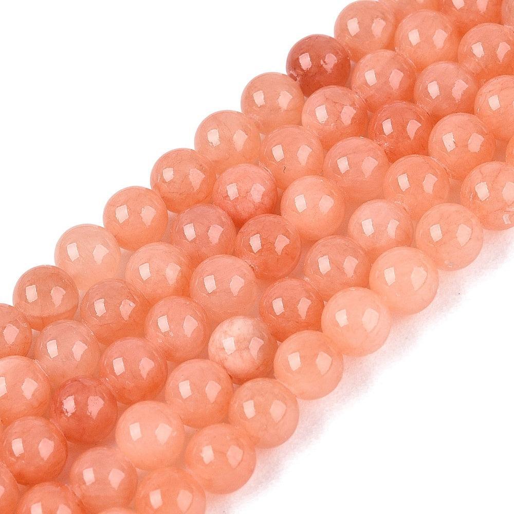 Edelsteen Kralen Gele Jade Rond Zalmroze 4mm - ± 95 stuks-Kralen-Kraaltjes van Renate