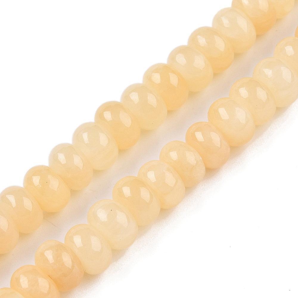 Edelsteen Kralen Gele Jade Rondel Geel 8x5mm - per stuk