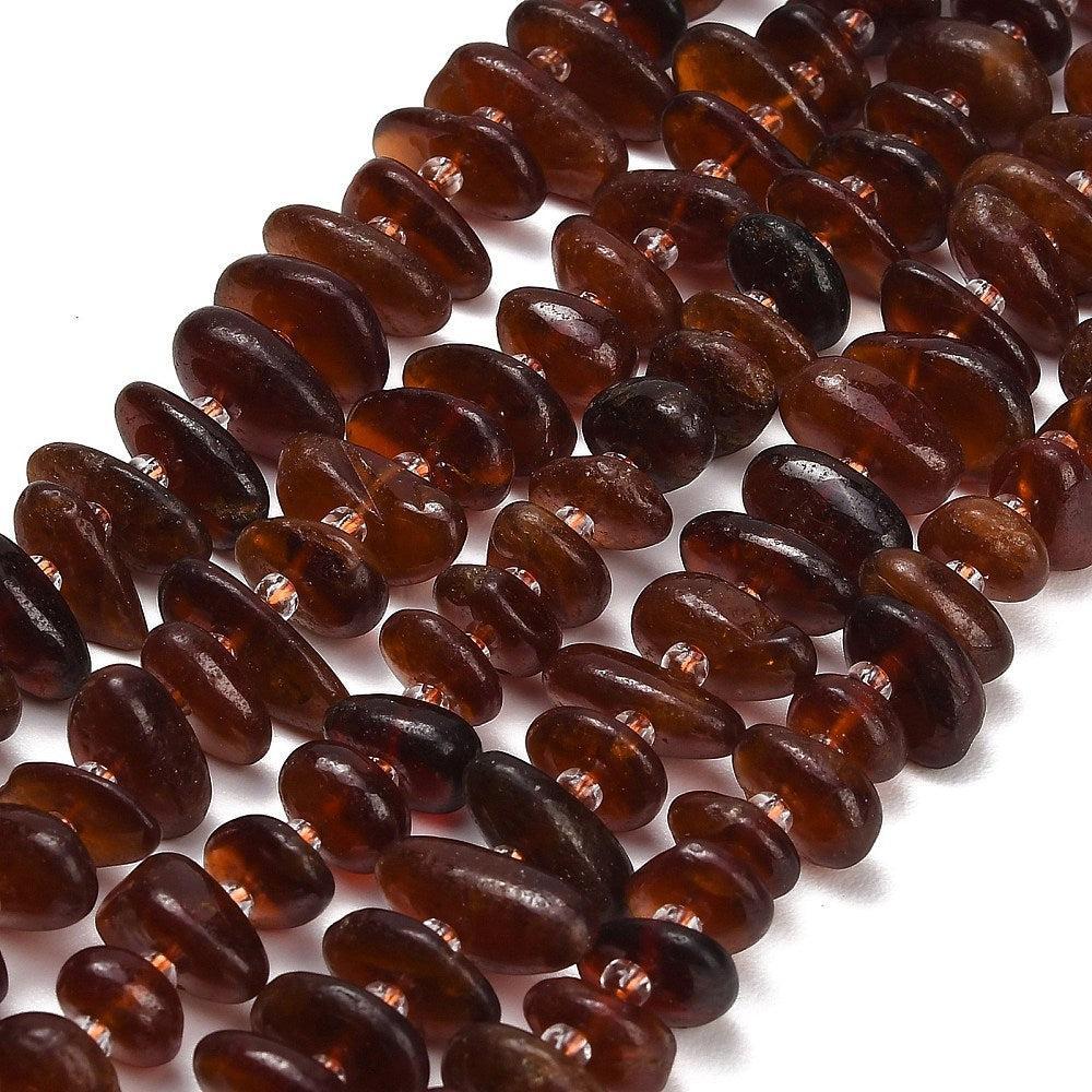 Edelsteen Kralen Granaat Chip Rood 16mm - per stuk-Koord-Kraaltjes van Renate