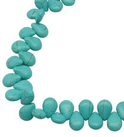 Edelsteen Kralen Howliet Turquoise Druppel 14mm - per stuk-Kralen-Kraaltjes van Renate