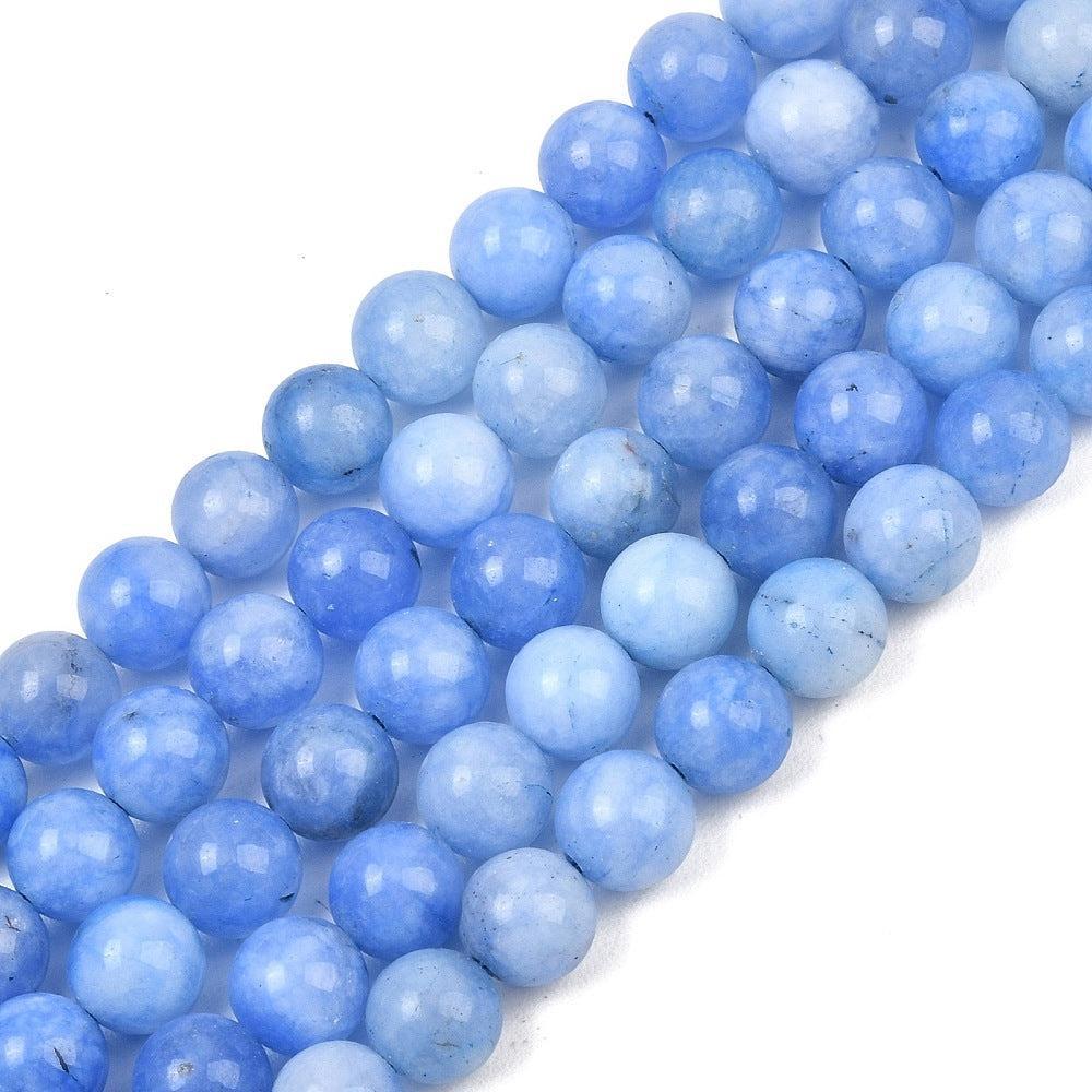 Edelsteen Kralen Jade Blauw 8mm - per streng (± 46 stuks)-Kralen-Kraaltjes van Renate