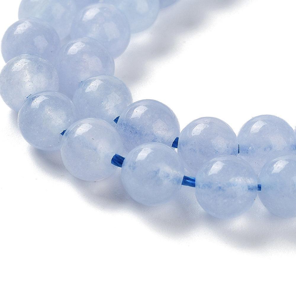 Edelsteen Kralen Jade Maleisisch Rond Blauw 6mm - 15 stuks-Kralen-Kraaltjes van Renate