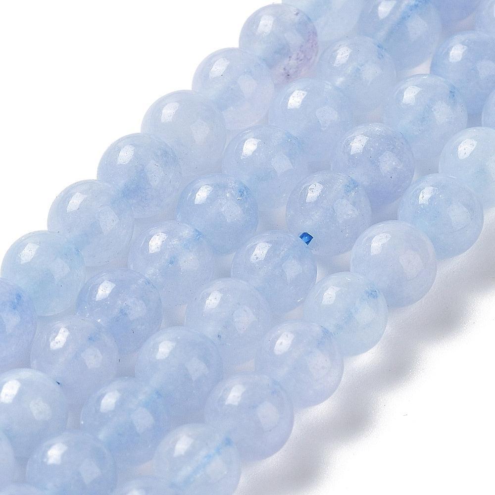 Edelsteen Kralen Jade Maleisisch Rond Blauw 6mm - 15 stuks-Kralen-Kraaltjes van Renate