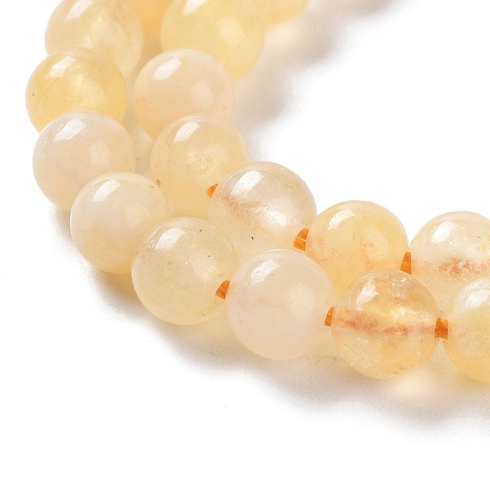 Edelsteen Kralen Jade Maleisisch Rond Goud 6mm - 15 stuks-Kralen-Kraaltjes van Renate