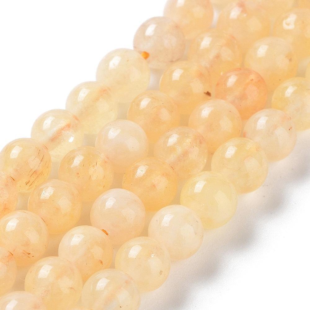 Edelsteen Kralen Jade Maleisisch Rond Goud 6mm - 15 stuks-Kralen-Kraaltjes van Renate
