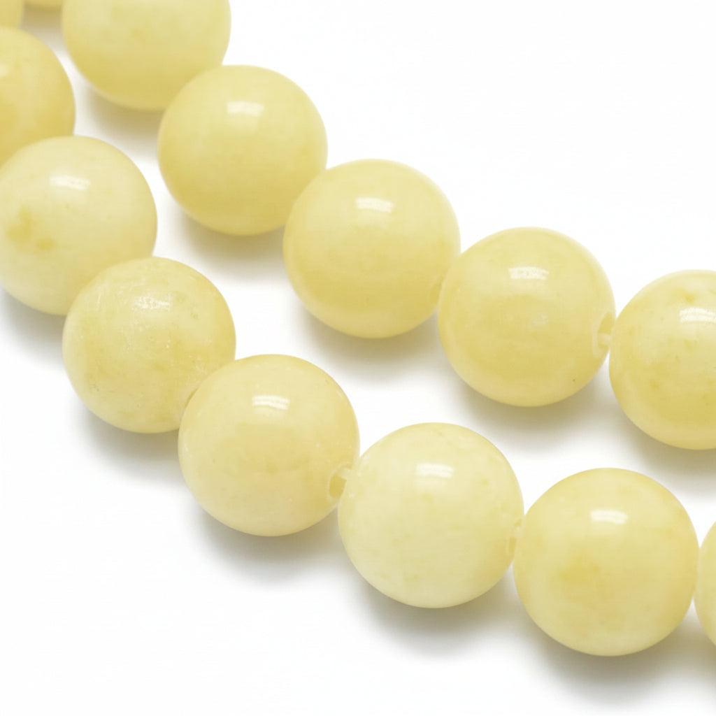 Edelsteen Kralen Jade Mashan Rond Geel 6mm - 15 stuks-Kralen-Kraaltjes van Renate