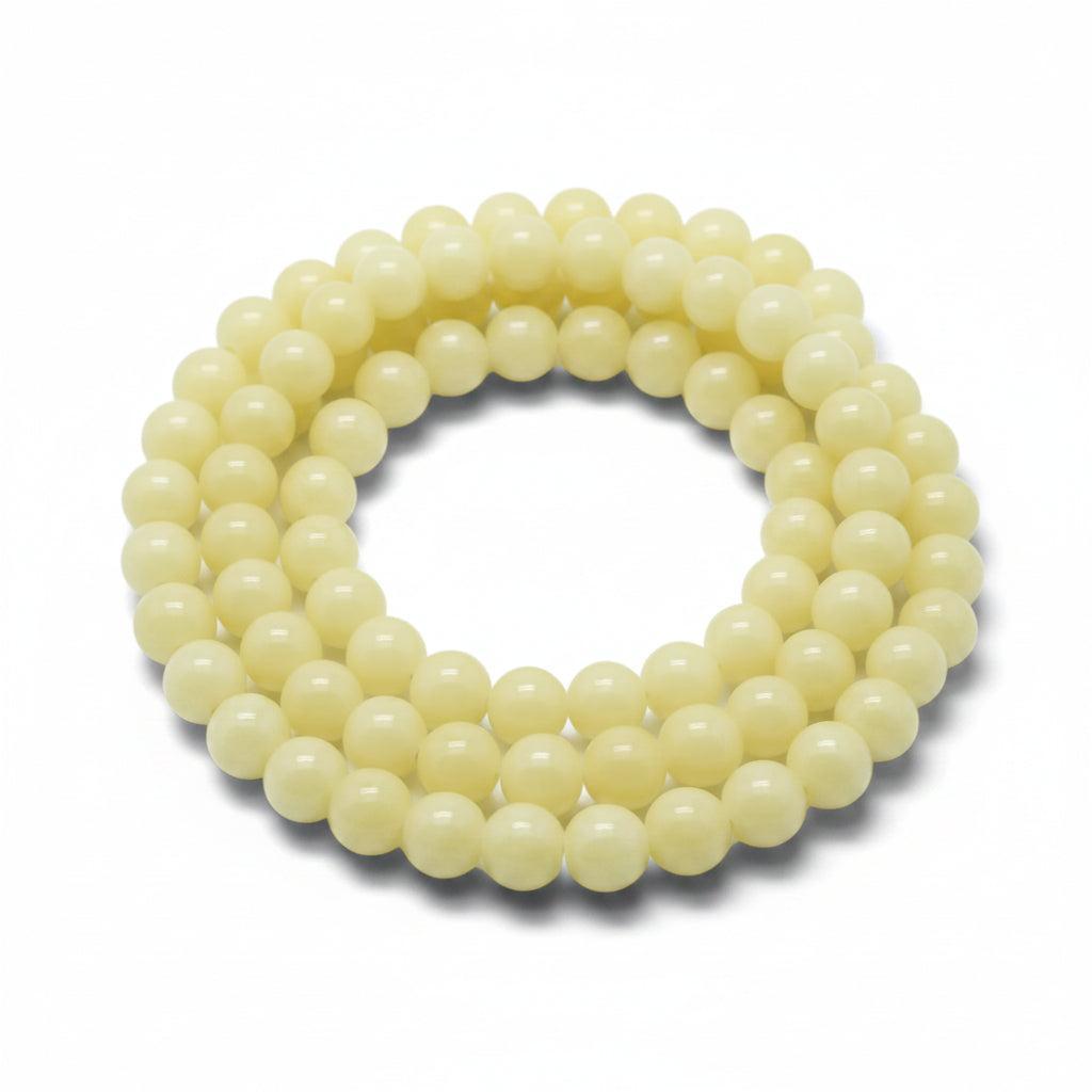 Edelsteen Kralen Jade Mashan Rond Geel 6mm - 15 stuks-Kralen-Kraaltjes van Renate