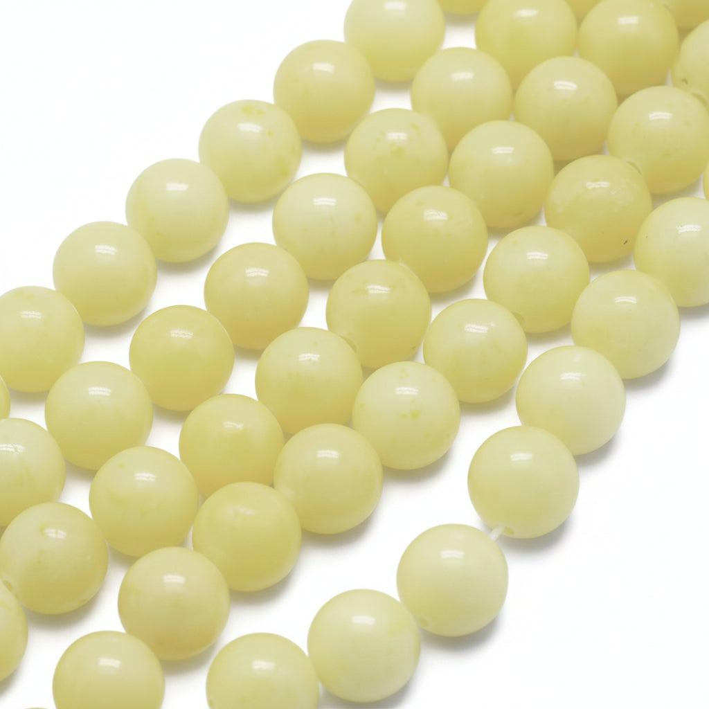 Edelsteen Kralen Jade Mashan Rond Geel 6mm - 15 stuks-Kralen-Kraaltjes van Renate