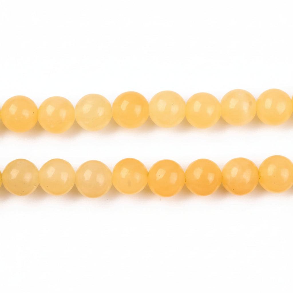 Edelsteen Kralen Jade Naturel Rond Geel 8mm - per stuk-Kralen-Kraaltjes van Renate