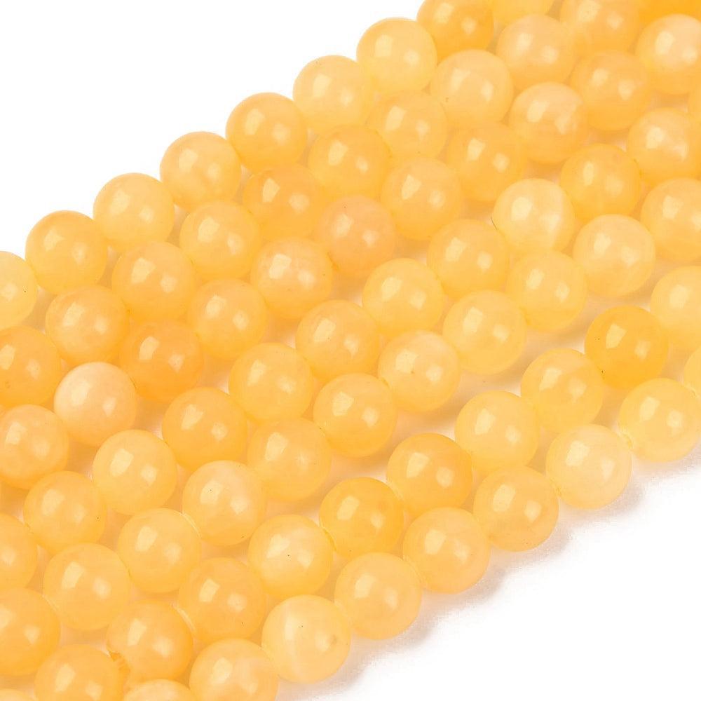 Edelsteen Kralen Jade Naturel Rond Geel 8mm - per stuk-Kralen-Kraaltjes van Renate