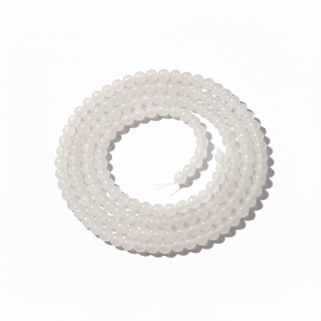 Edelsteen Kralen Jade Rond Wit 6mm - 15 stuks-Kralen-Kraaltjes van Renate