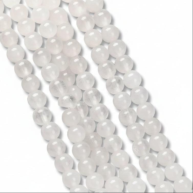 Edelsteen Kralen Jade Rond Wit 6mm - 15 stuks-Kralen-Kraaltjes van Renate