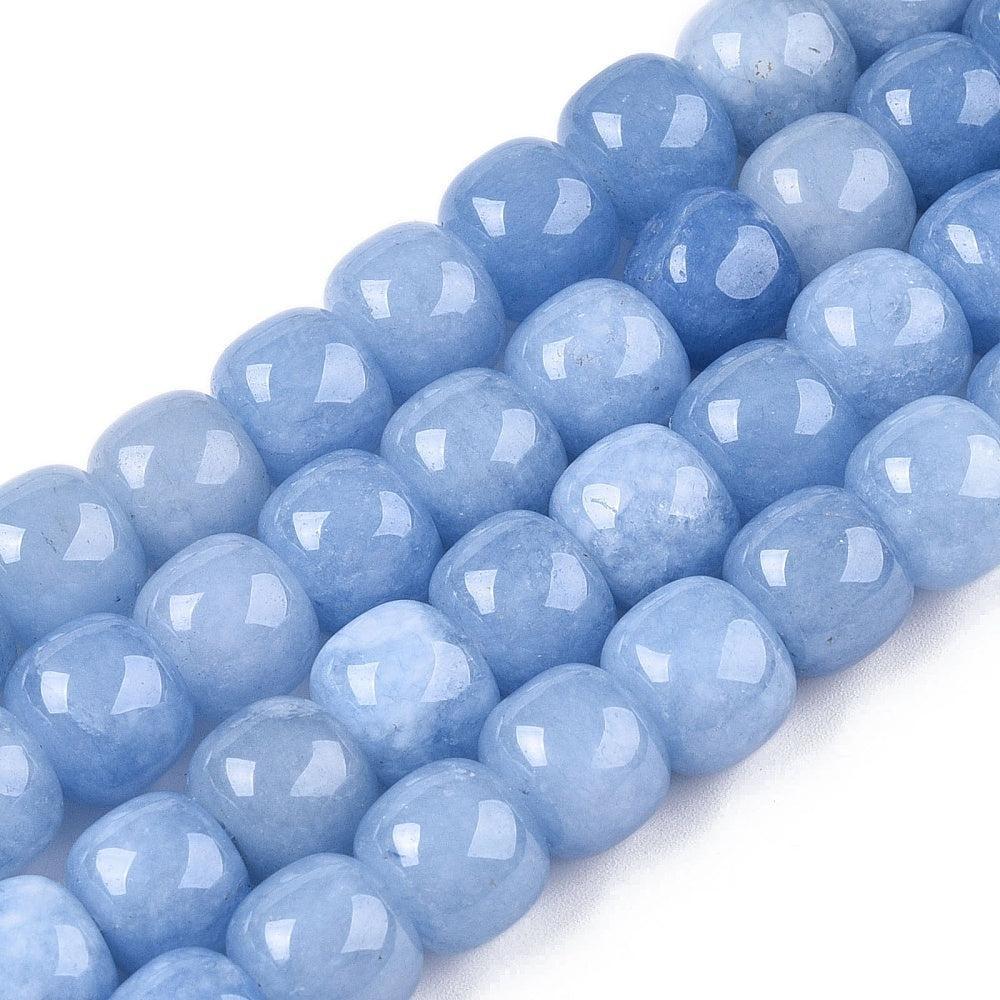 Edelsteen Kralen Jade Ton Korenbloemblauw 10x8.5mm - per stuk