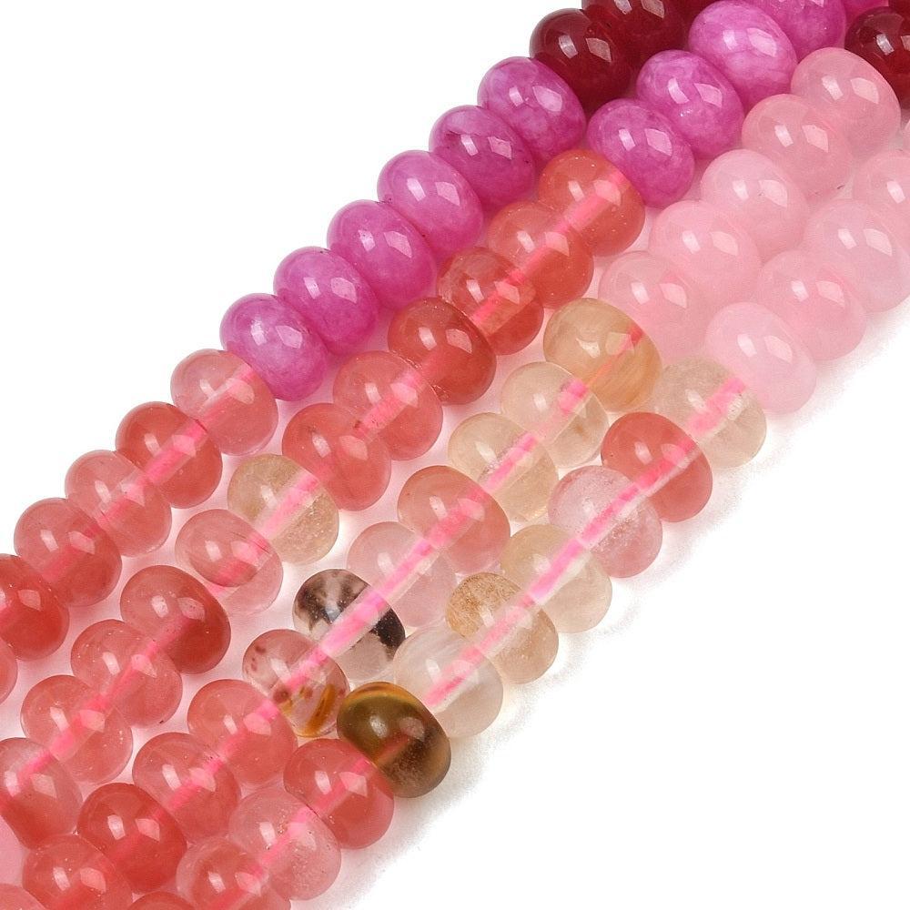 Edelsteen Kralen Kersenkwarts Rondel Multicolor 8.5x5mm - per streng (± 75 stuks)-Kralen-Kraaltjes van Renate