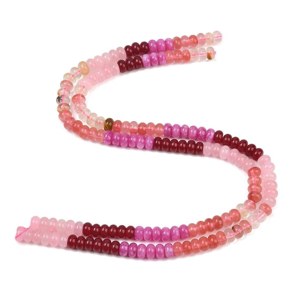 Edelsteen Kralen Kersenkwarts Rondel Multicolor 8.5x5mm - per streng (± 75 stuks)-Kralen-Kraaltjes van Renate