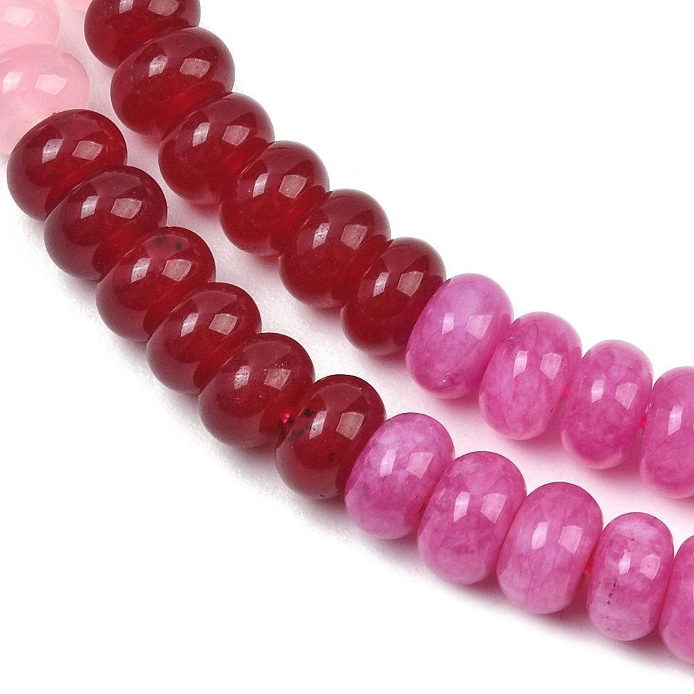 Edelsteen Kralen Kersenkwarts Rondel Multicolor 8.5x5mm - per streng (± 75 stuks)-Kralen-Kraaltjes van Renate