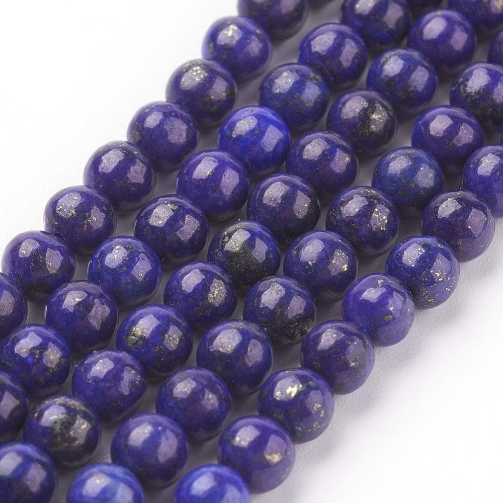 Edelsteen Kralen Lapis Lazuli Gekleurd Rond Blauw 4mm - 20 stuks-Kralen-Kraaltjes van Renate