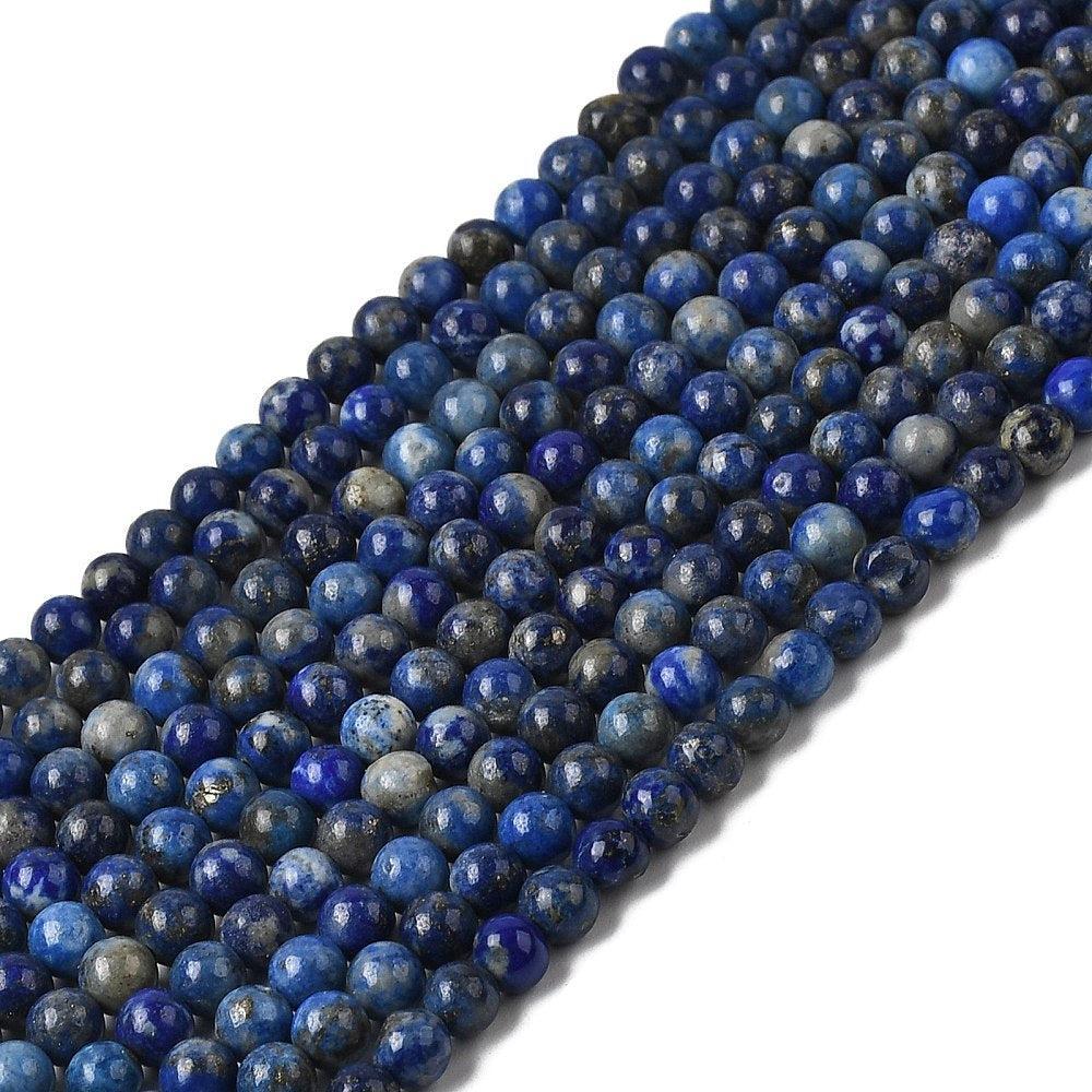 Edelsteen Kralen Lapis Lazuli Rond 5mm - per streng (± 134 stuks)-Kralen-Kraaltjes van Renate
