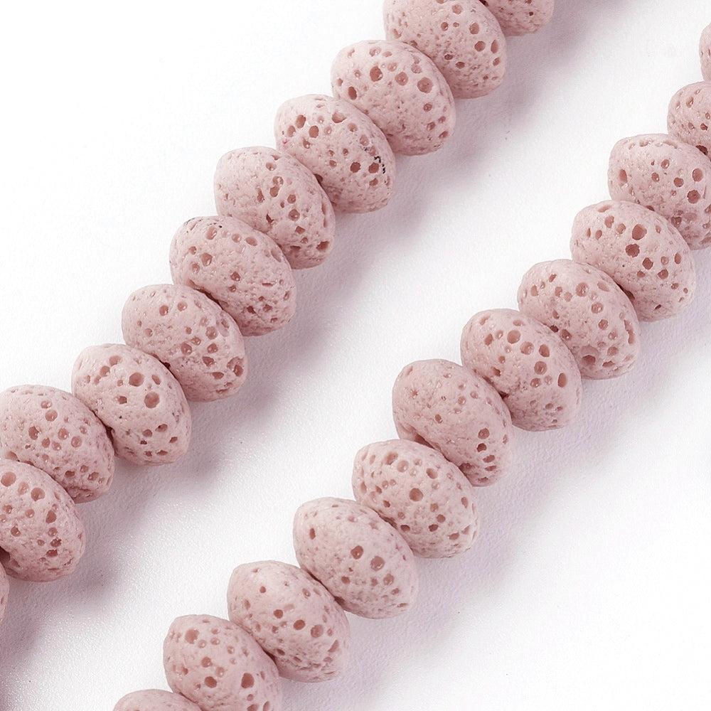 Edelsteen Kralen Lava Rondel Roze 9x5.5mm - 20 stuks-Kralen-Kraaltjes van Renate