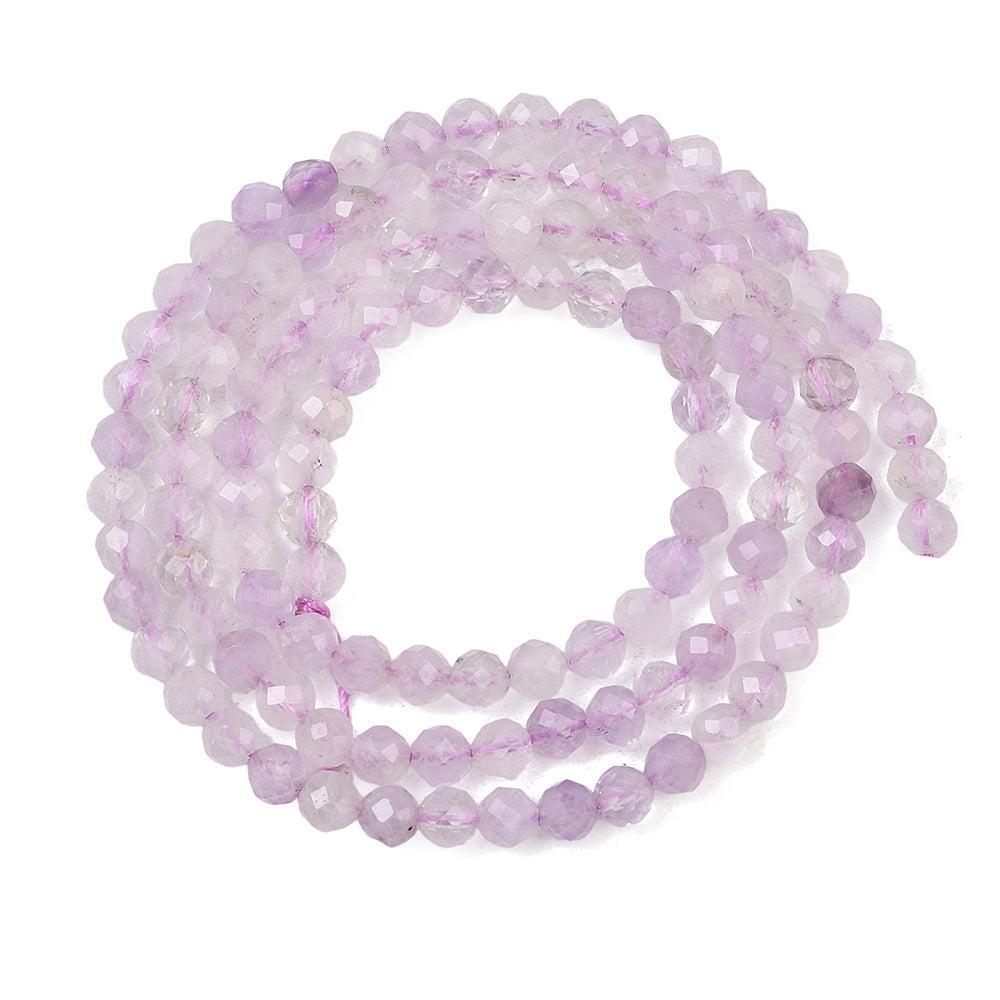 Edelsteen Kralen Lavendel Amethist Rond 3mm - per streng (± 135 stuks)-Kralen-Kraaltjes van Renate