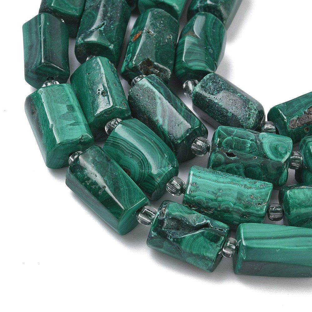 Edelsteen Kralen Malachiet Facet Kolom Groen 12mm - per stuk-Kralen-Kraaltjes van Renate