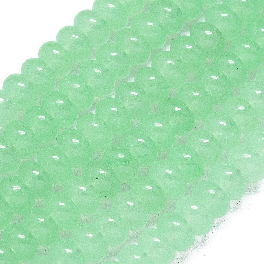 Edelsteen Kralen Malaysia Jade Rondelle Medium Spring Green 8mm - 19 stuks-Kraaltjes van Renate