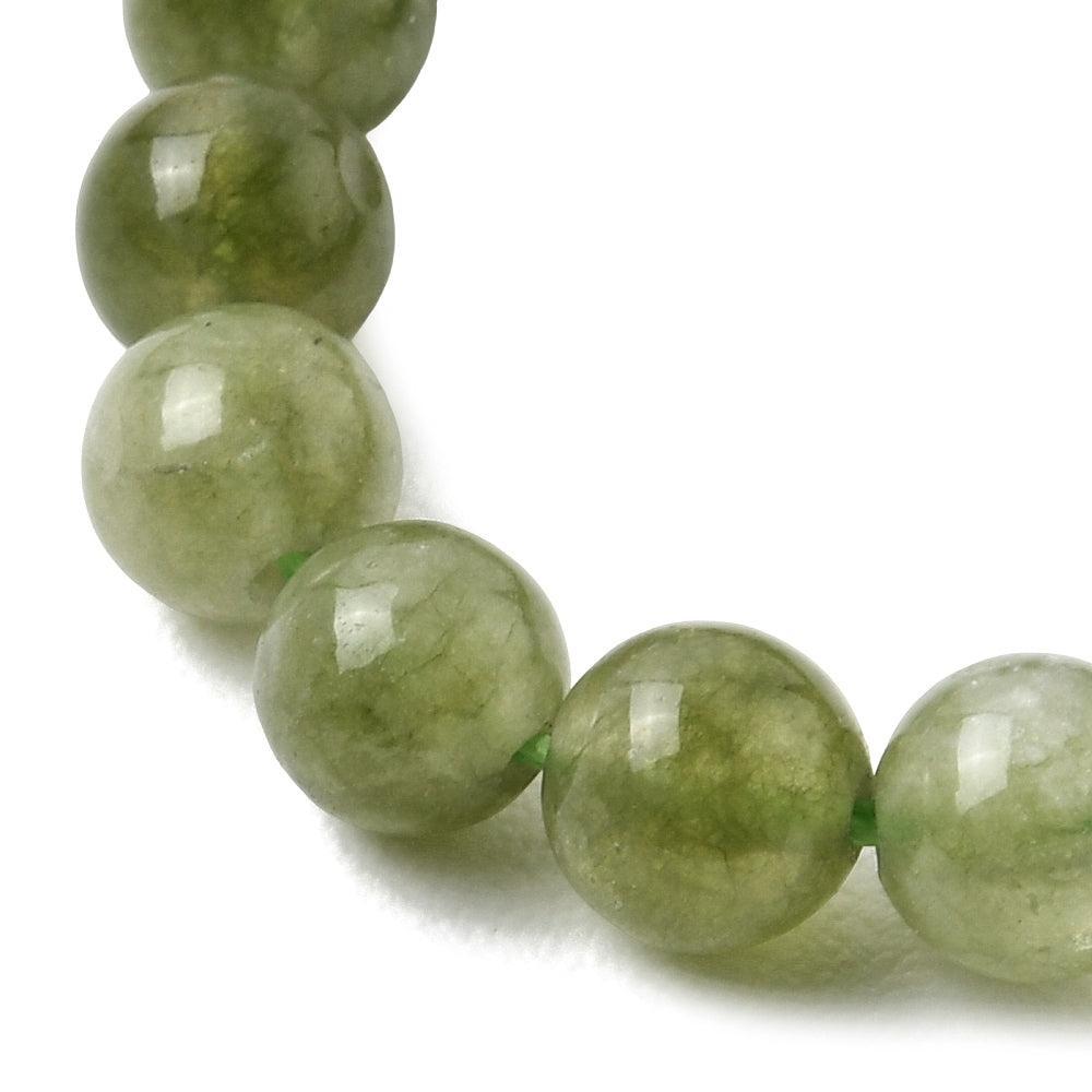 Edelsteen Kralen Maleisische Jade Rond Olijfgroen 6mm - 15 stuks-Kralen-Kraaltjes van Renate