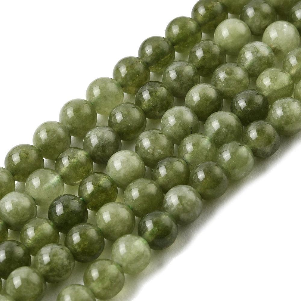 Edelsteen Kralen Maleisische Jade Rond Olijfgroen 6mm - 15 stuks-Kralen-Kraaltjes van Renate