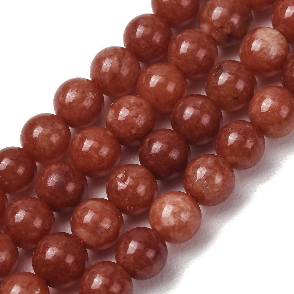 Edelsteen Kralen Maleisische Jade Rond Steenrood 6mm - 15 stuks-Kralen-Kraaltjes van Renate