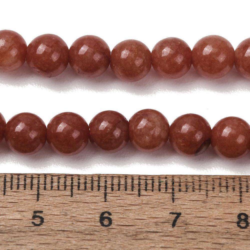 Edelsteen Kralen Maleisische Jade Rond Steenrood 6mm - 15 stuks-Kralen-Kraaltjes van Renate