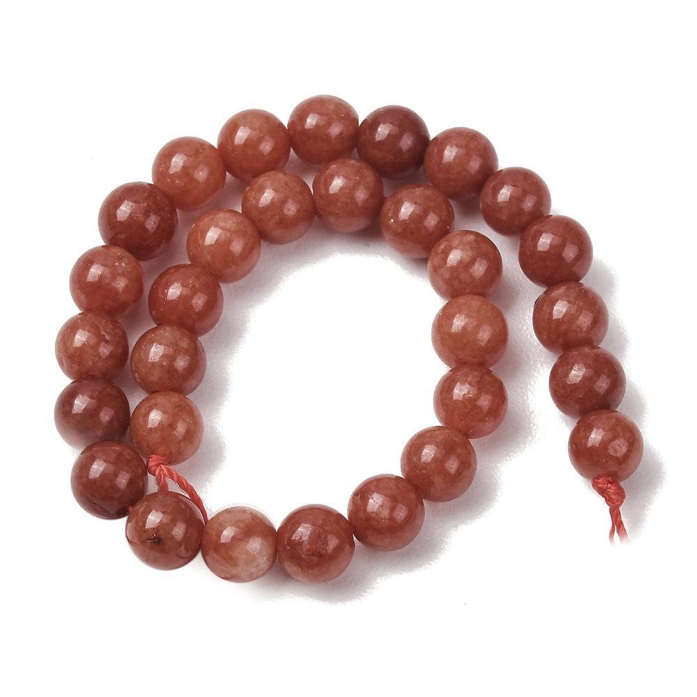 Edelsteen Kralen Maleisische Jade Rond Steenrood 6mm - 15 stuks-Kralen-Kraaltjes van Renate