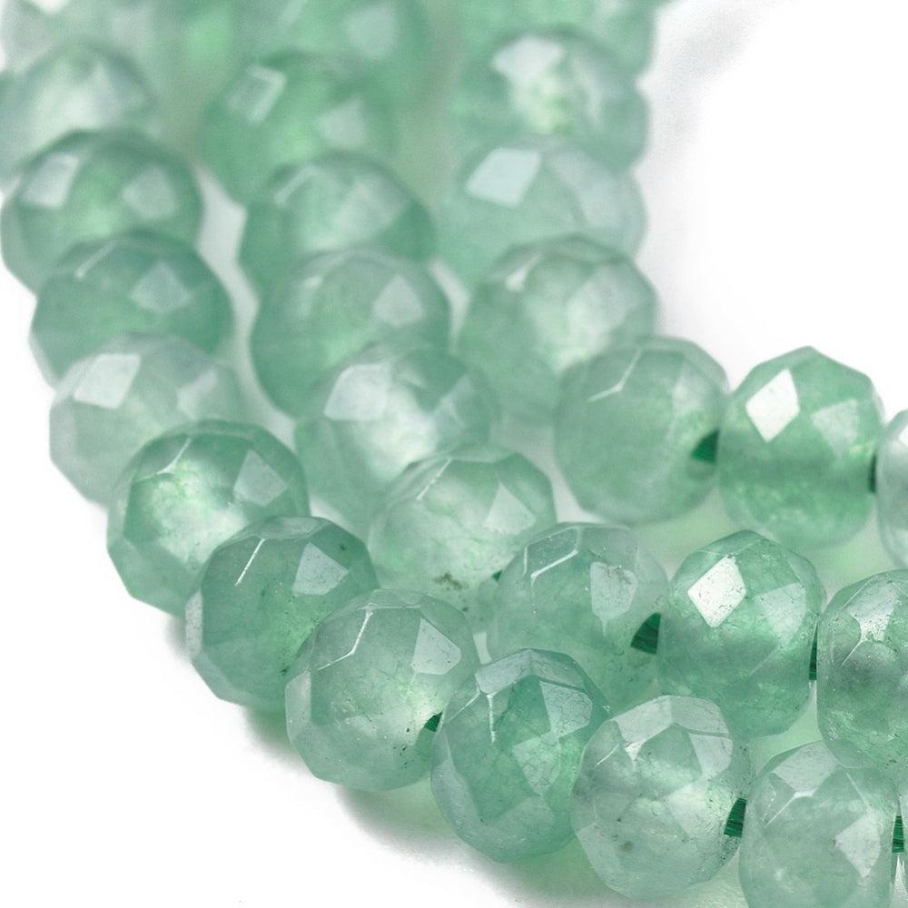 Edelsteen Kralen Maleisische Jade Rondel Aquamarijn 4x2mm - per streng (± 112 stuks)-Kralen-Kraaltjes van Renate