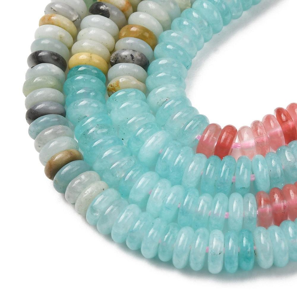 Edelsteen Kralen Mix Rondel Multicolor Kleur 6.5x2mm - per streng (± 164 stuks)-Kralen-Kraaltjes van Renate