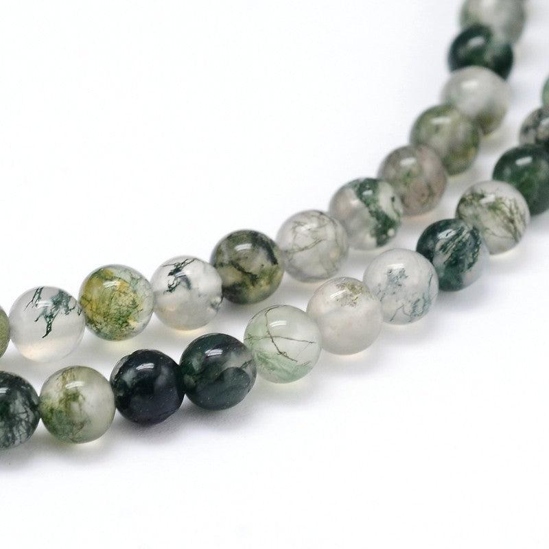 Edelsteen Kralen Mos Agaat Rond Groen 4mm - 20 stuks-Kralen-Kraaltjes van Renate